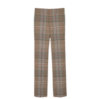 Pantalon de costume en laine check - Beige