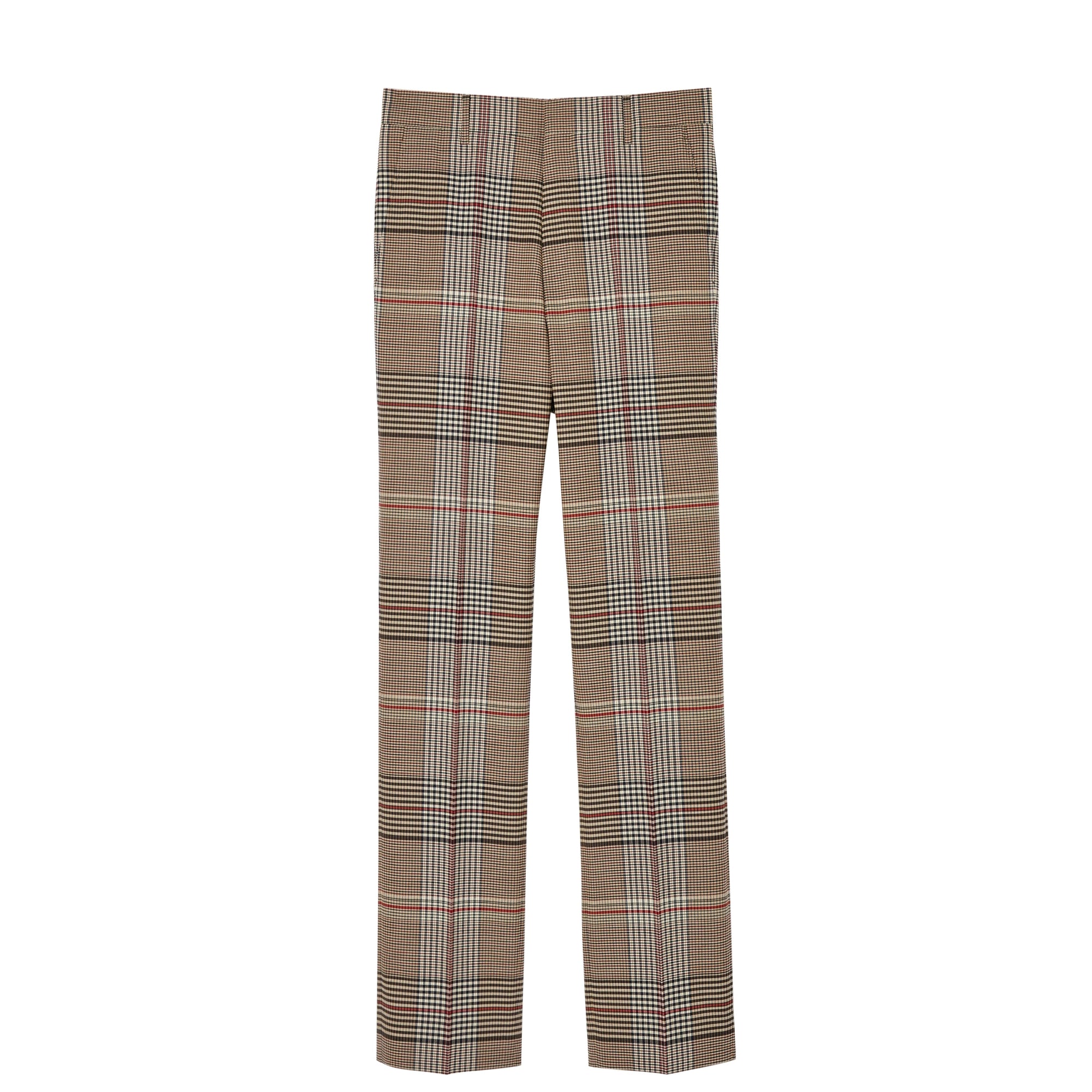 Pantalon de costume en laine check - Beige