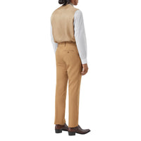 Pantalon de costume en sergé de laine - Dark Tan