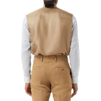 Pantalon de costume en sergé de laine - Dark Tan