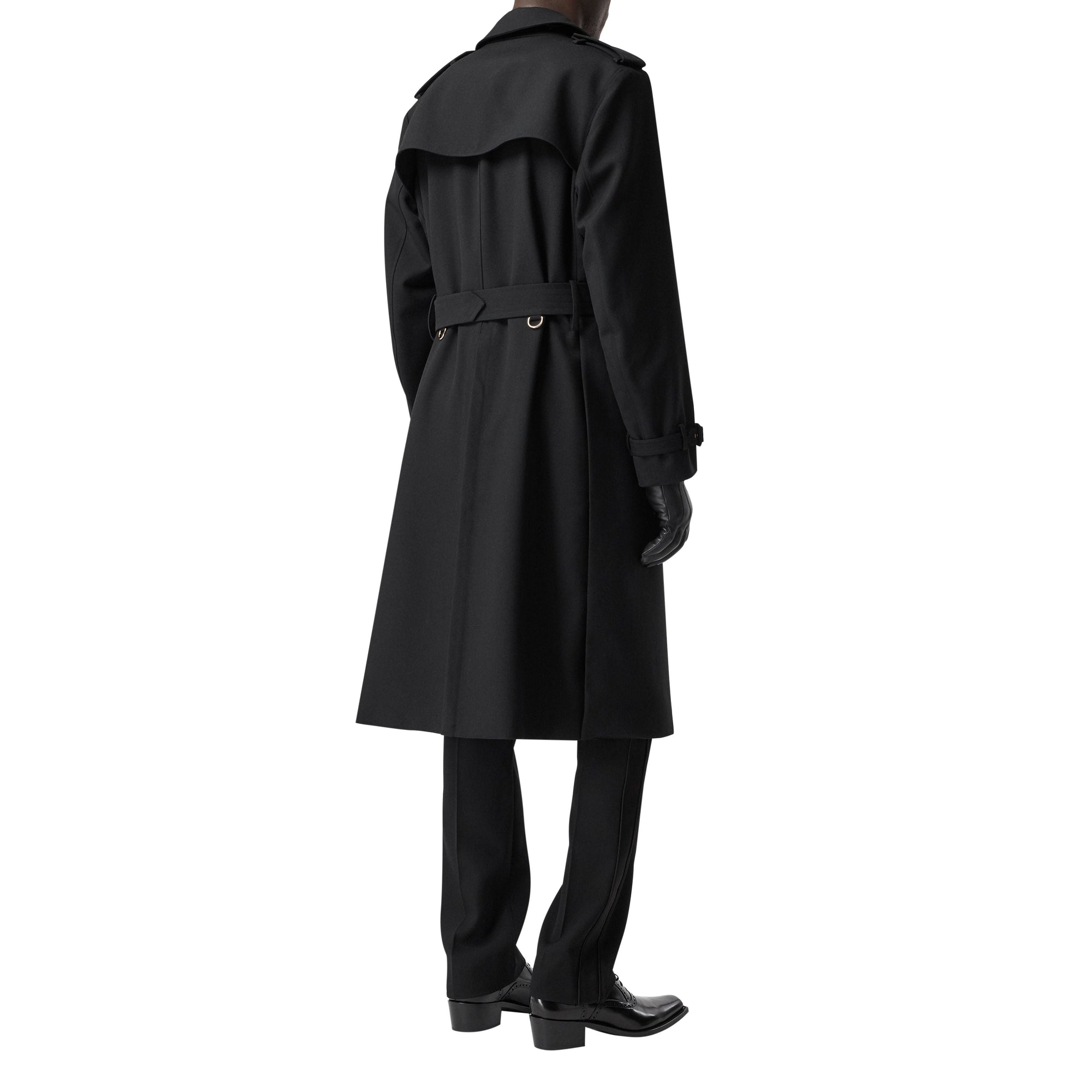 Trench à pli en sergé de laine - Black