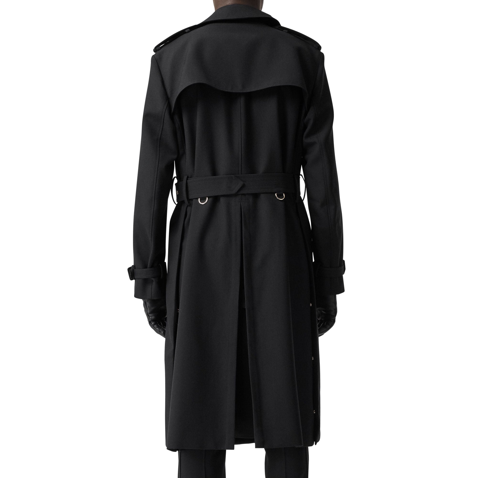 Trench à pli en sergé de laine - Black