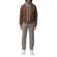 Veste à capuche matelassée avec check - Brown