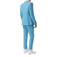 Veste de costume en laine et ramie - Blue Topaz