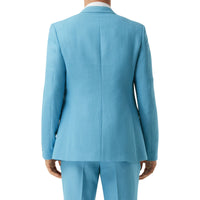 Veste de costume en laine et ramie - Blue Topaz