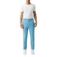 Pantalon de costume en laine et ramie - Blue Topaz