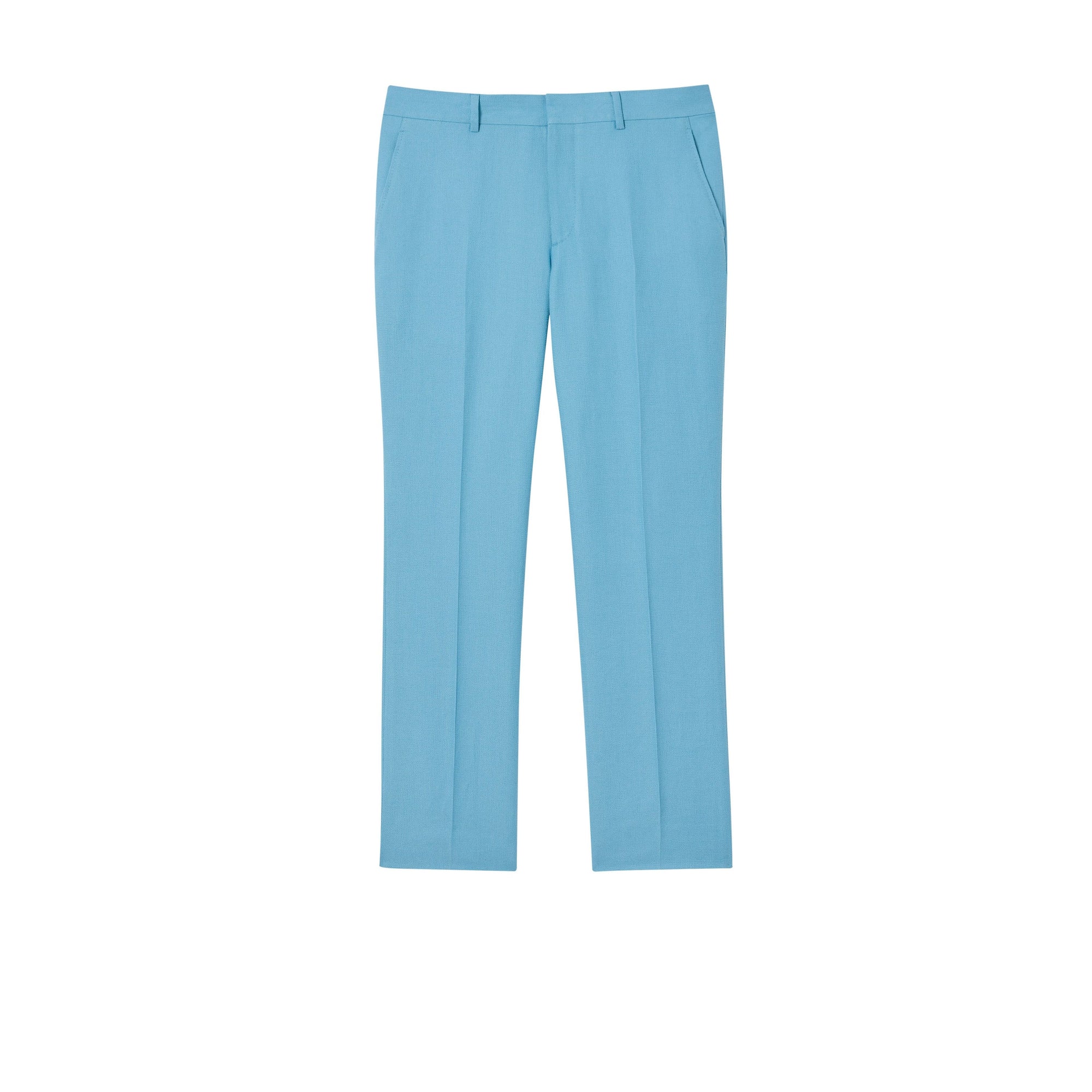 Pantalon de costume en laine et ramie - Blue Topaz