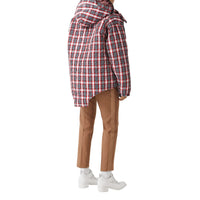 Parka matelassée en nylon check avec découpe - Bright Red Check