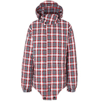 Parka matelassée en nylon check avec découpe - Bright Red Check