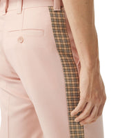 Pantalon de costume en sergé de laine à bandes check - Blush Pink