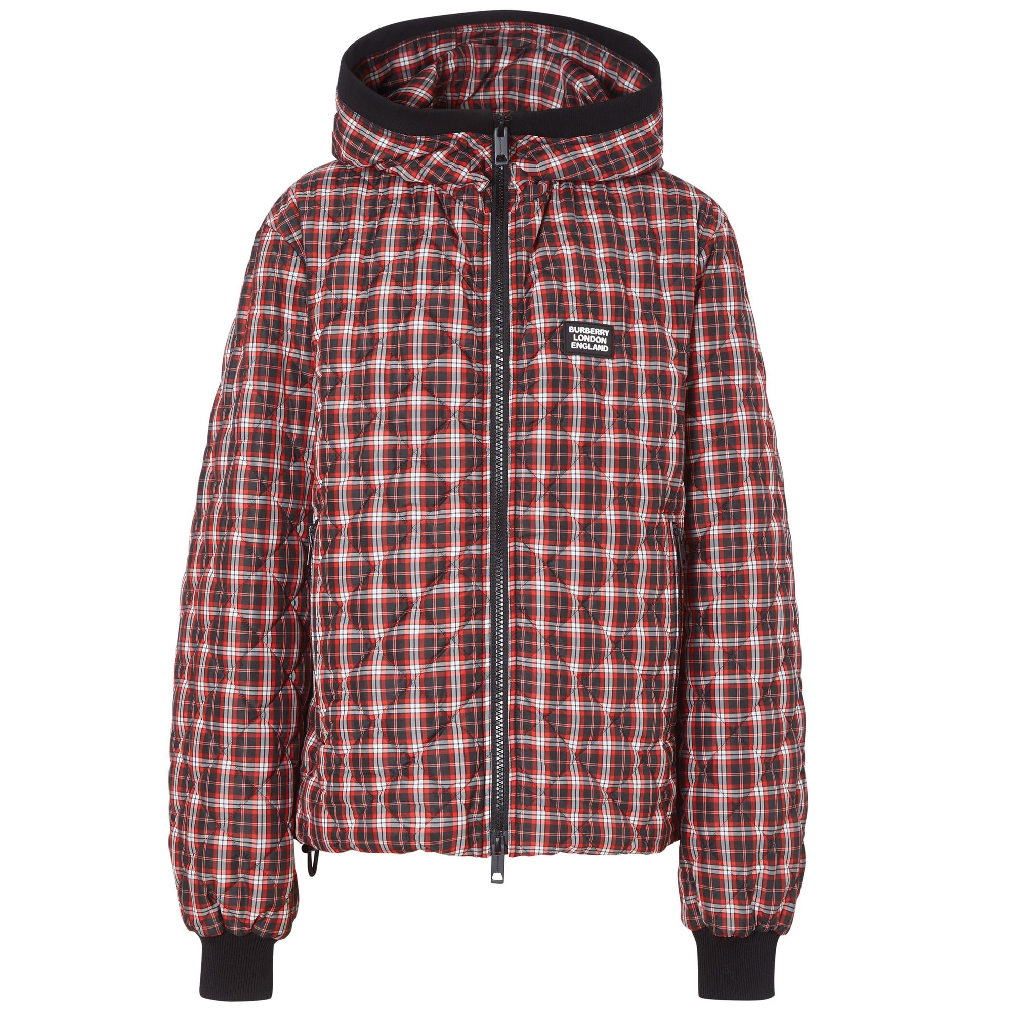 Vest à capuche matelassée - Bright Red Check