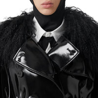 Trench en vinyle avec shearling - Black