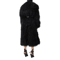 Trench en vinyle avec shearling - Black