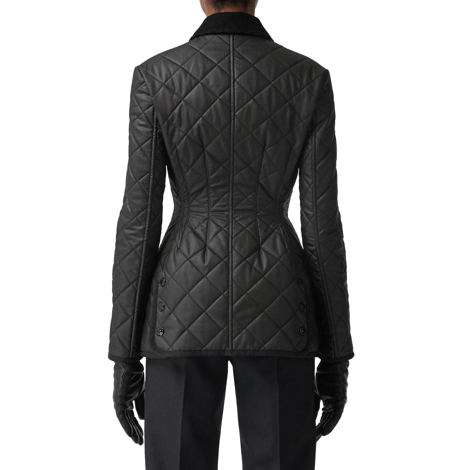 Veste d'équitation matelassée en coton ciré - Black