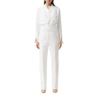 Pantalon tailleur en laine technique avec ceinture - Optic White