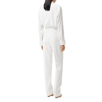 Pantalon tailleur en laine technique avec ceinture - Optic White