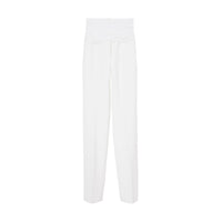 Pantalon tailleur en laine technique avec ceinture - Optic White