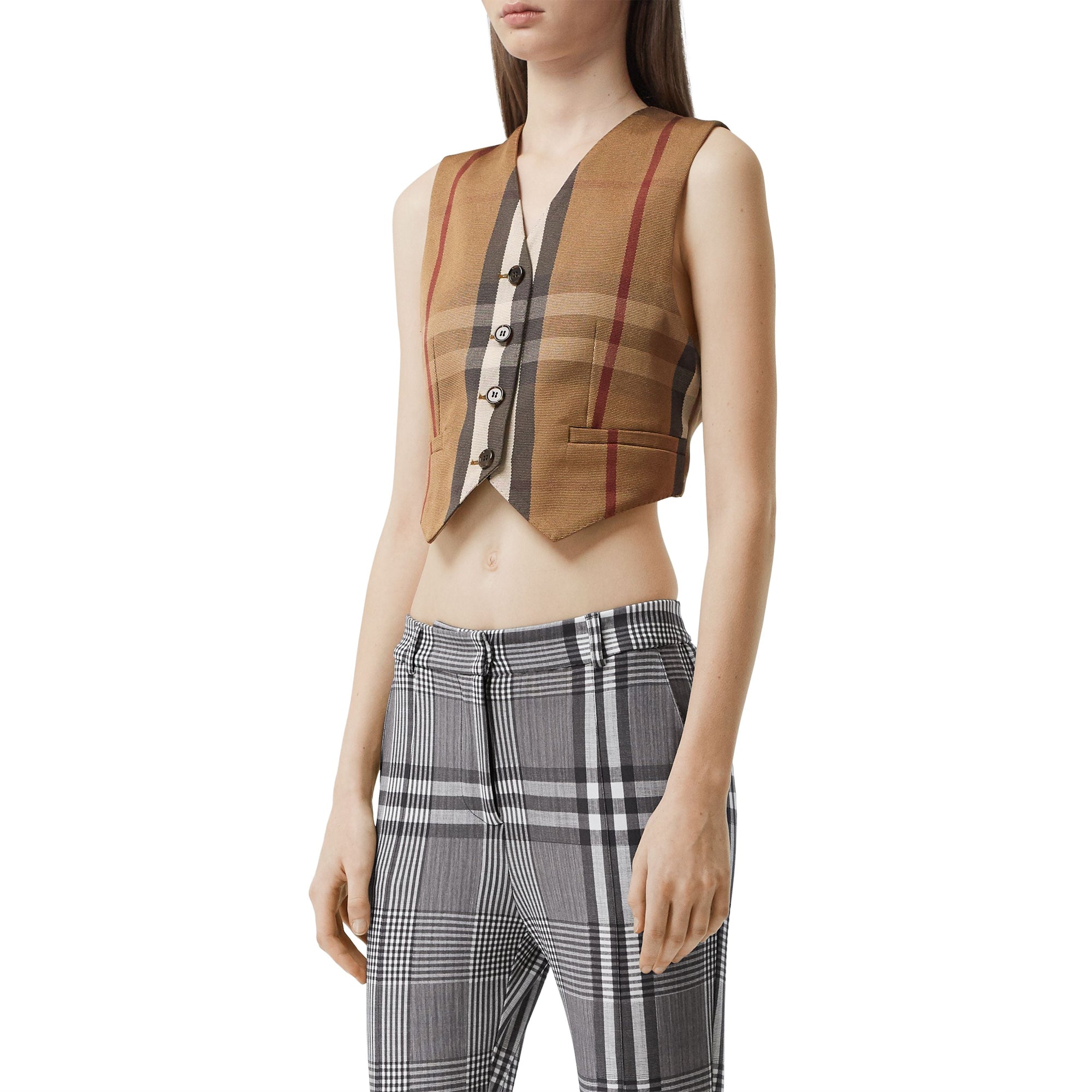 Jodhpurs en jersey stretch check - Dark Mocha