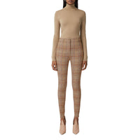 Jodhpur en jersey stretch check - Dark Honey