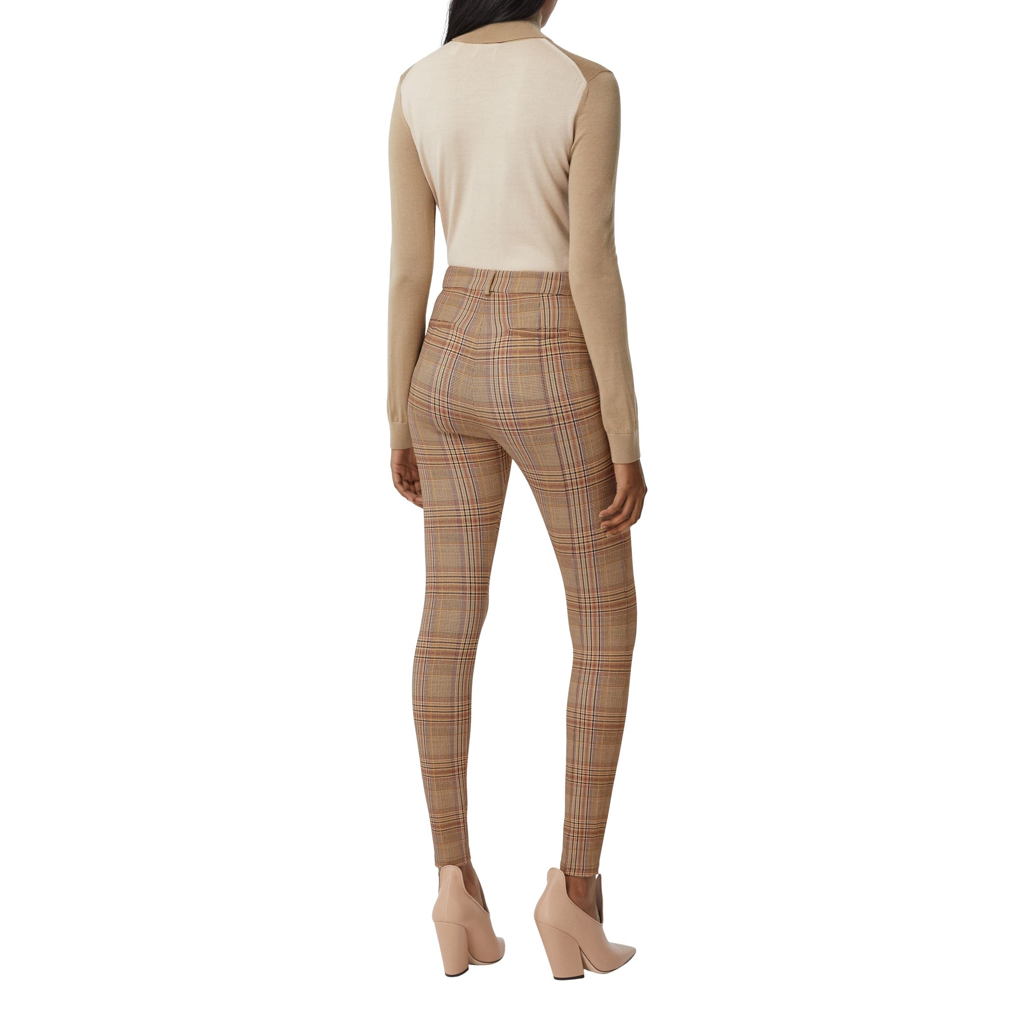 Jodhpur en jersey stretch check - Dark Honey