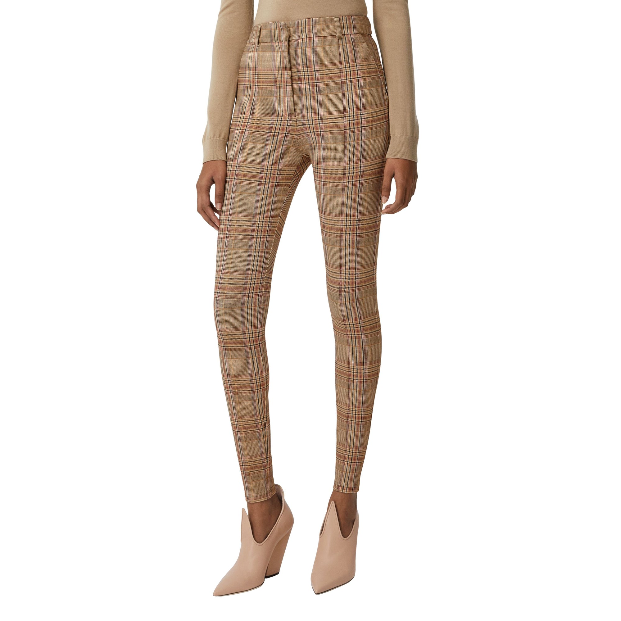 Jodhpur en jersey stretch check - Dark Honey