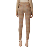 Jodhpur en jersey stretch check - Dark Honey