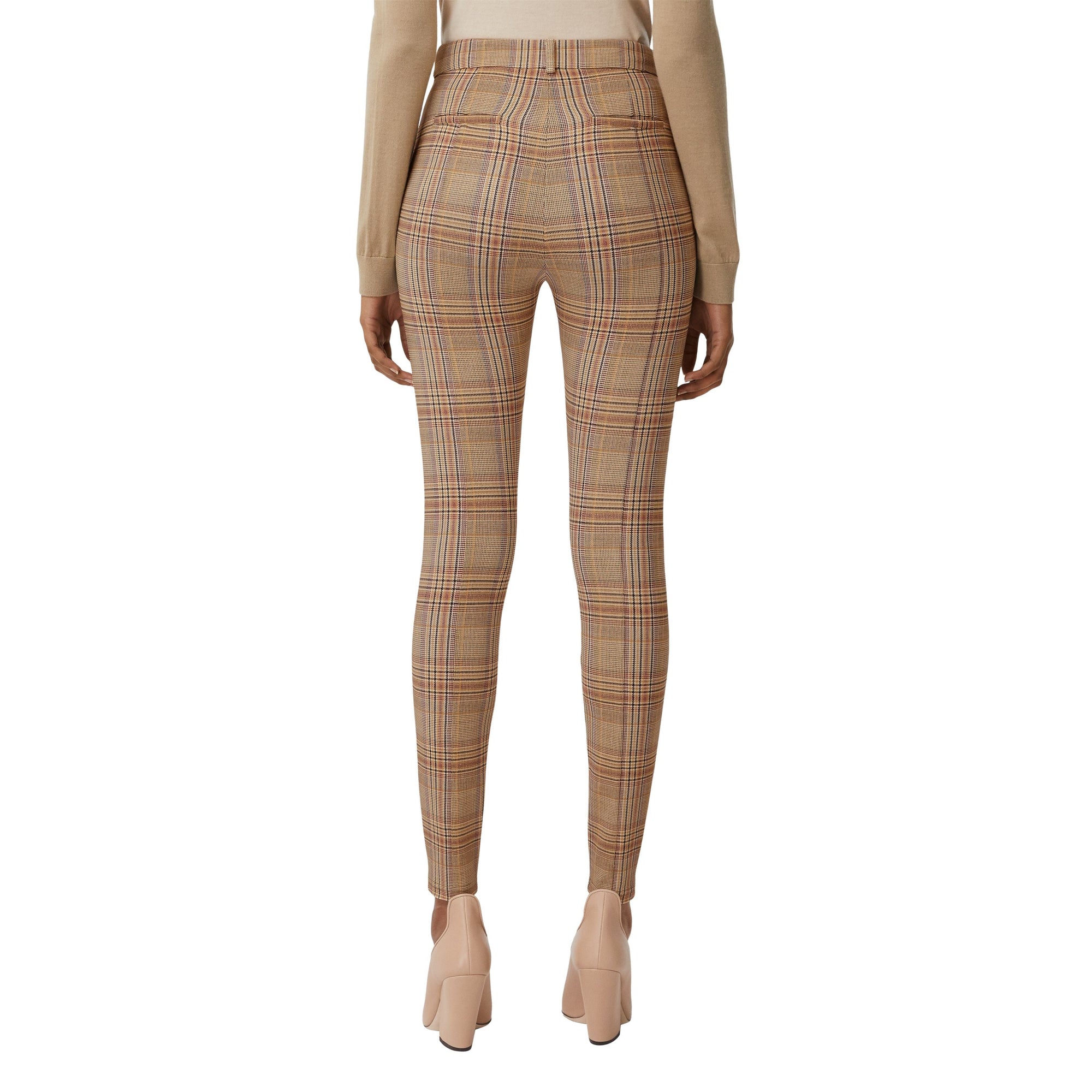 Jodhpur en jersey stretch check - Dark Honey
