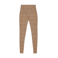 Jodhpur en jersey stretch check - Dark Honey