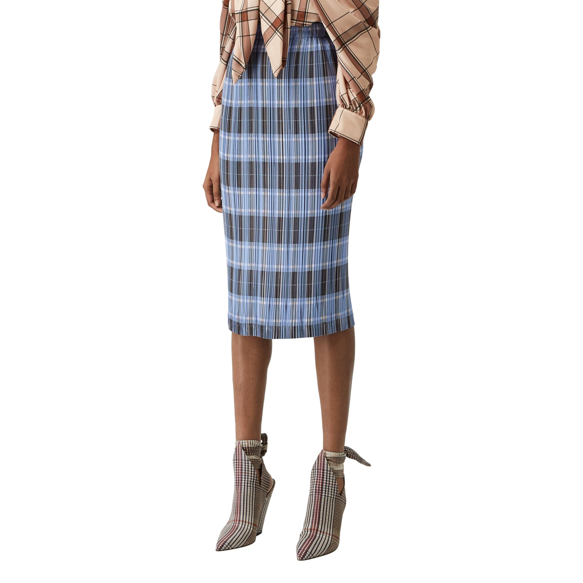 Jupe plissée check - Pale Blue Check