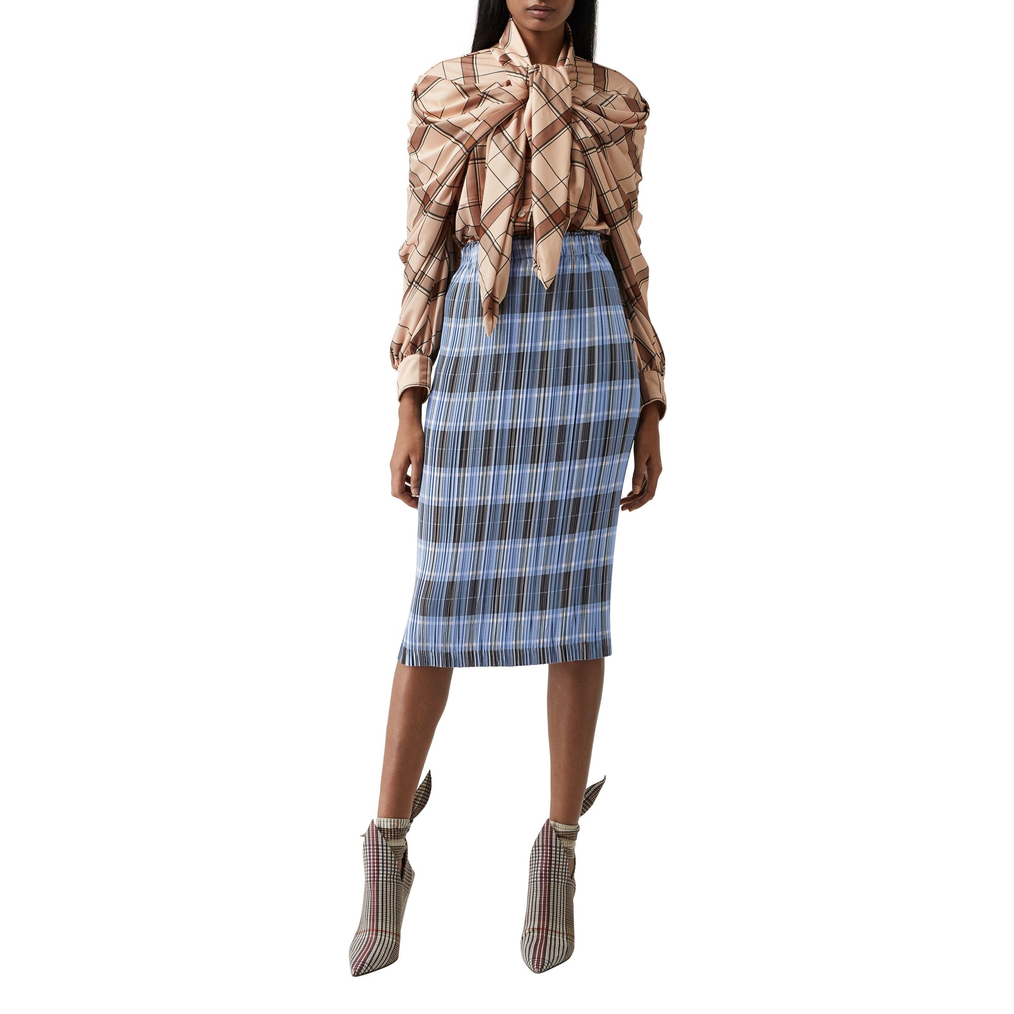 Jupe plissée check - Pale Blue Check