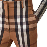 Jodhpur en jersey stretch check - Birch Brown