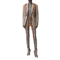 Jodhpur en jersey stretch check - Birch Brown