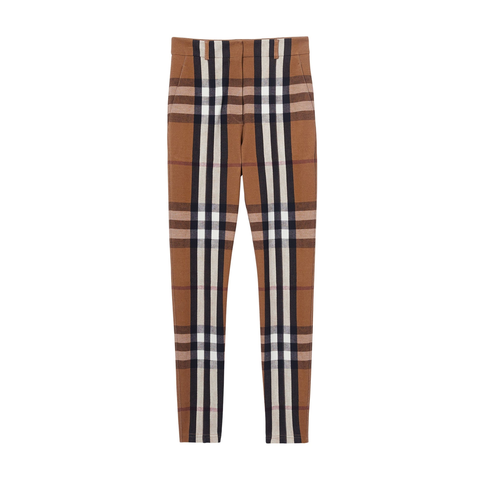 Jodhpur en jersey stretch check - Birch Brown