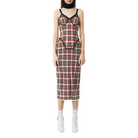 Robe corset en jersey stretch check - Bright Red Check