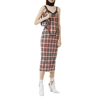 Robe corset en jersey stretch check - Bright Red Check