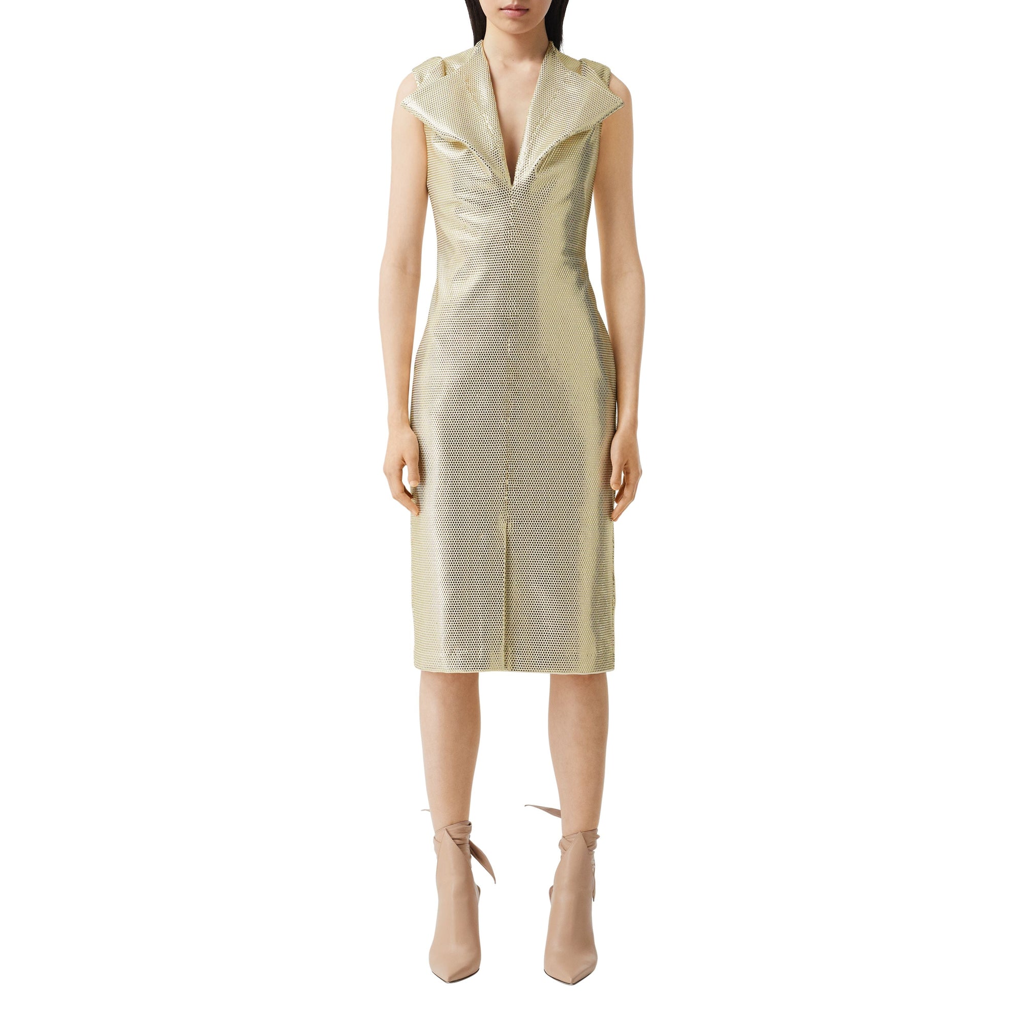 Robe droite déstructurée en jersey effet miroir - Vanilla White