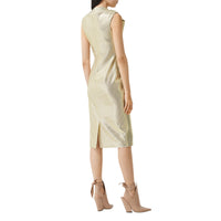 Robe droite déstructurée en jersey effet miroir - Vanilla White