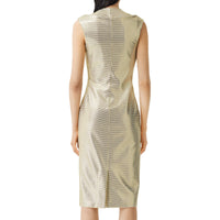 Robe droite déstructurée en jersey effet miroir - Vanilla White