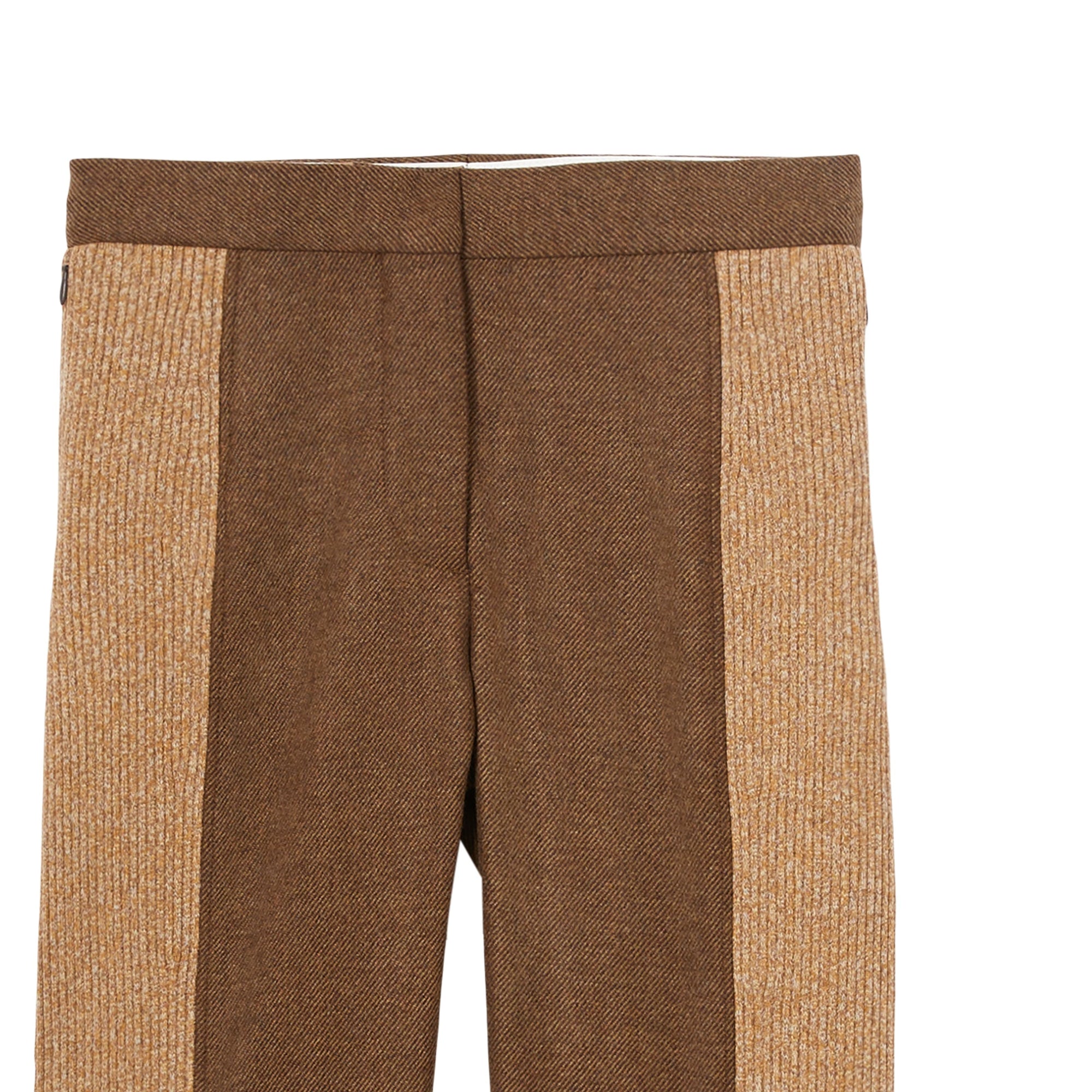 Pantalon tailleur sur mesure en laine et cachemire - Dark Tan