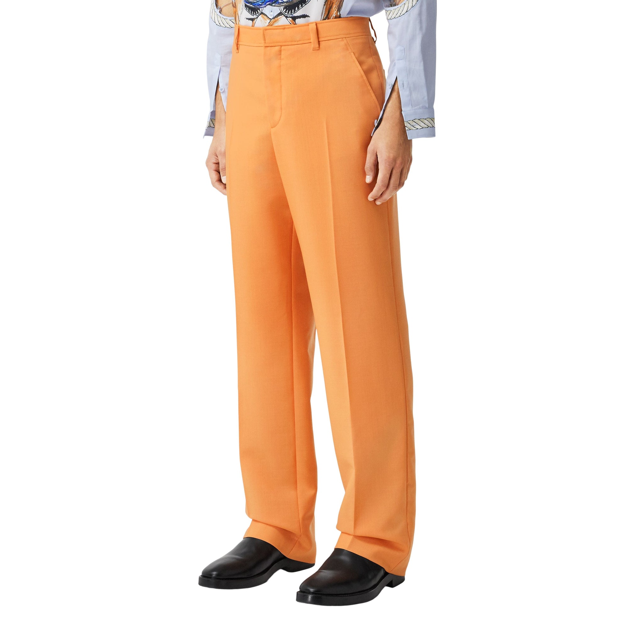 Pantalon ample en mohair et laine - Amber Orange