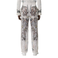 Short en coton avec soie et illustration marine - White