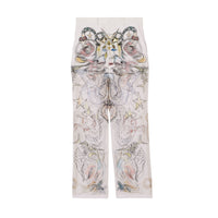 Short en coton avec soie et illustration marine - White