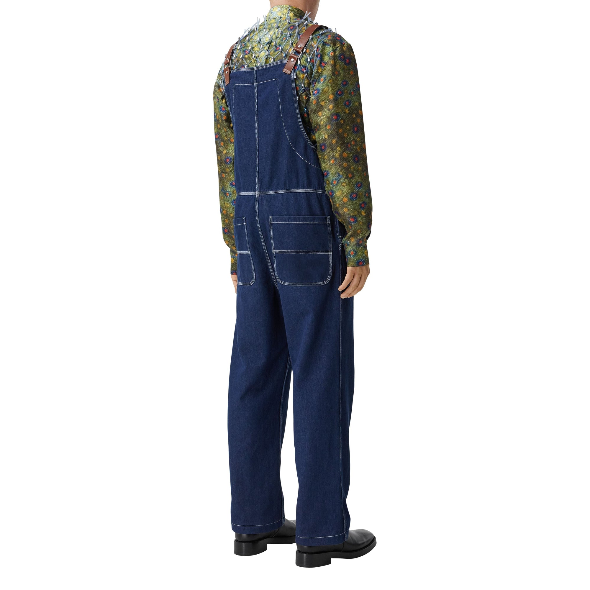 Salopette en denim surpiqué - Dark Canvas Blue