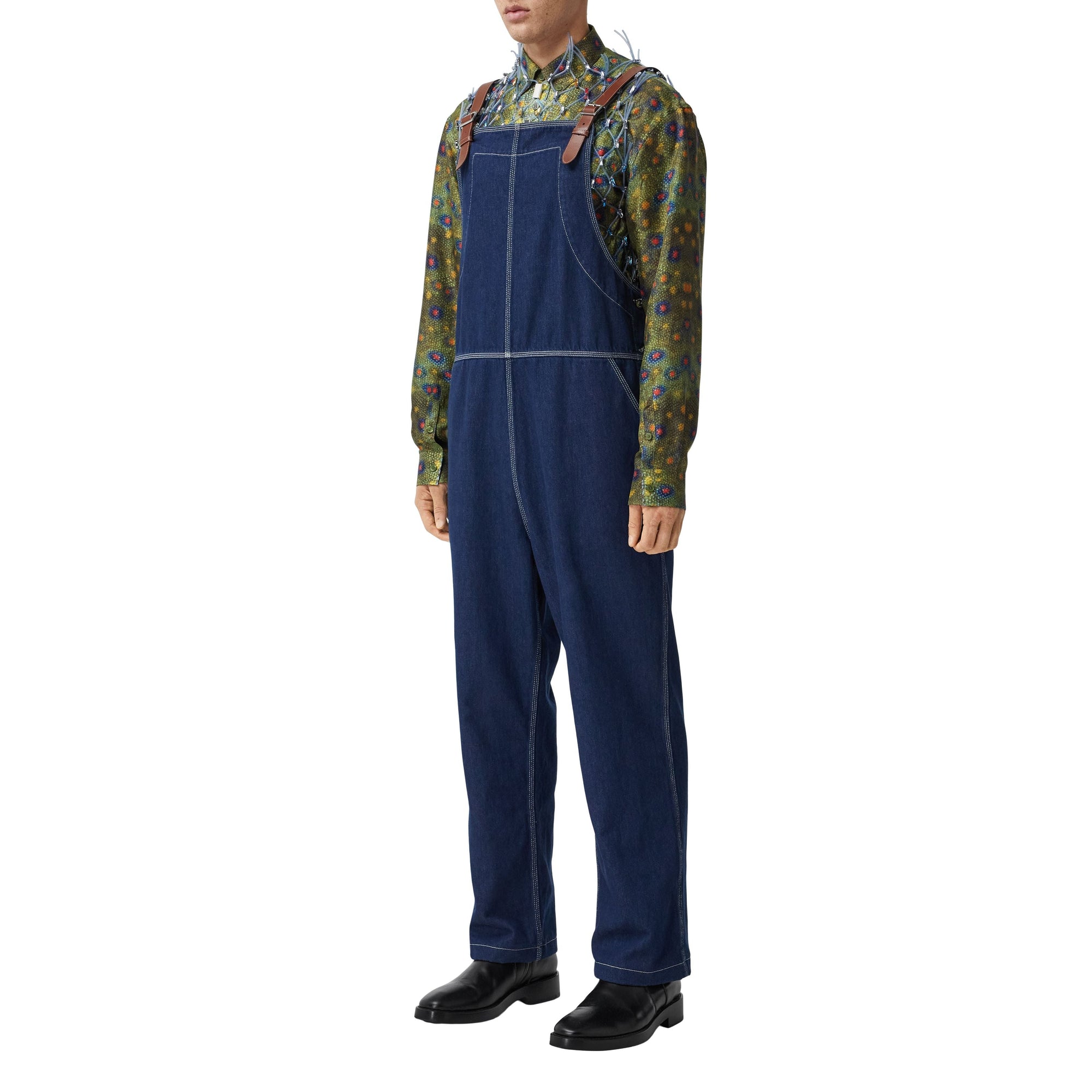 Salopette en denim surpiqué - Dark Canvas Blue