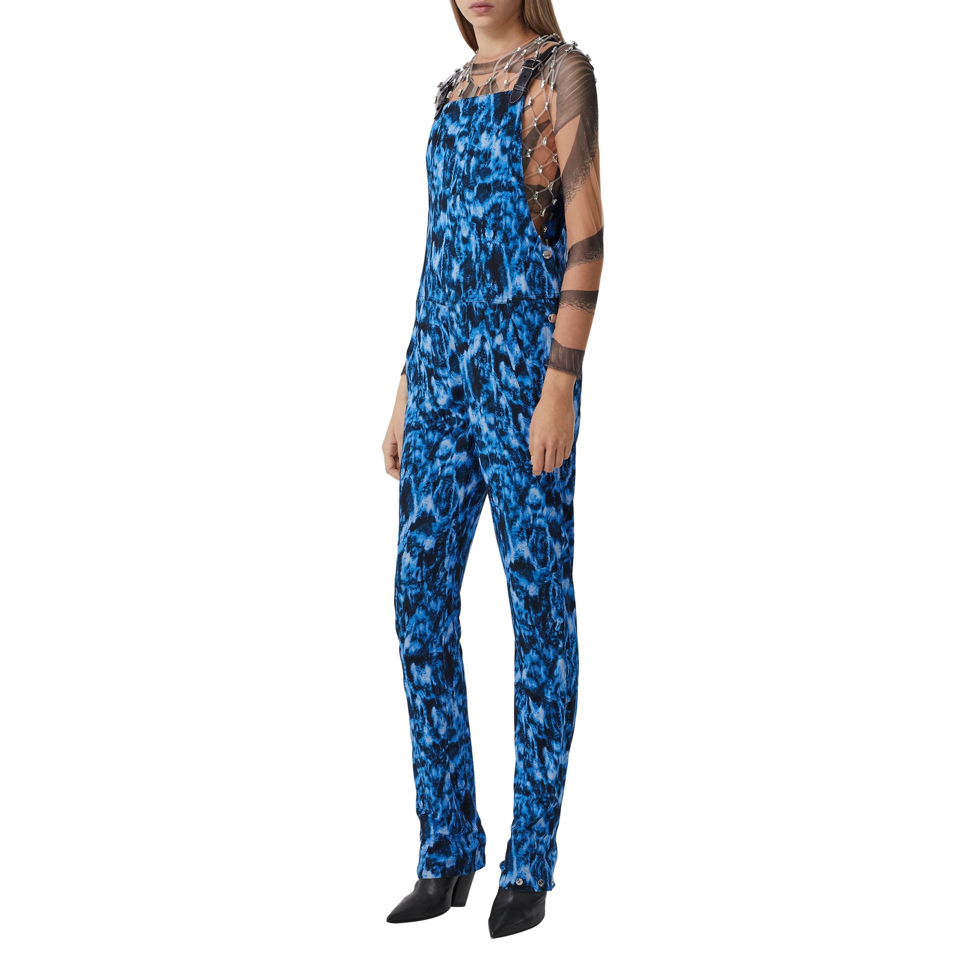 Salopette en jersey à imprimé vaguelette - Ink Blue