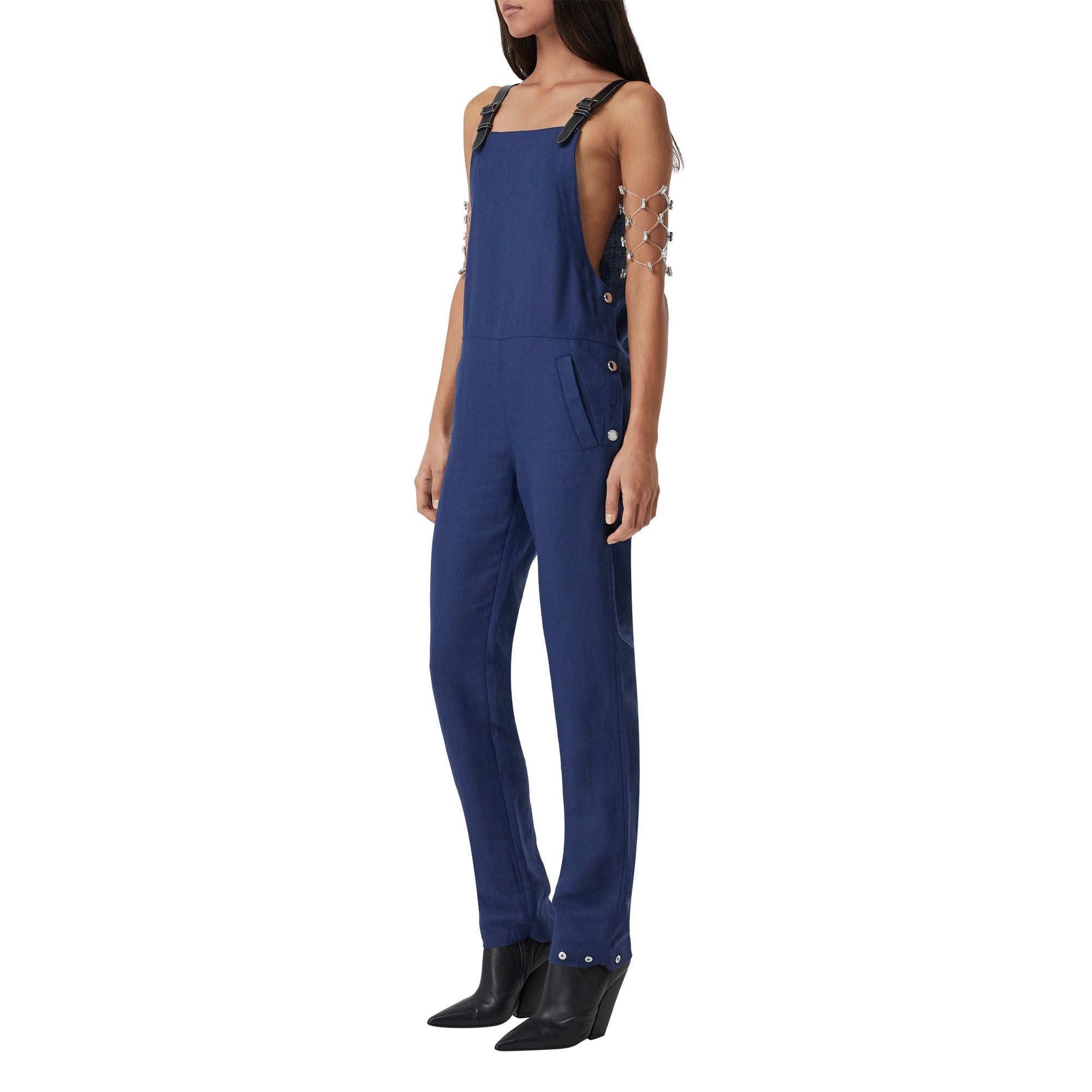 Salopette en laine et ramie - Dark Canvas Blue