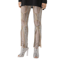 Legging avec cristaux brillants - Beige