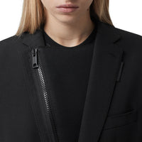 Veste tailleur en laine avec panneau zippé en néoprène - Black