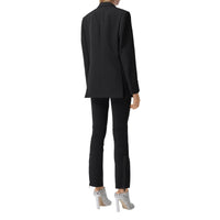 Veste tailleur en laine avec panneau zippé en néoprène - Black