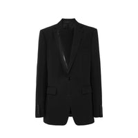Veste tailleur en laine avec panneau zippé en néoprène - Black